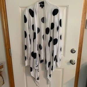 Lane Bryant polka dot waterfall cardigan